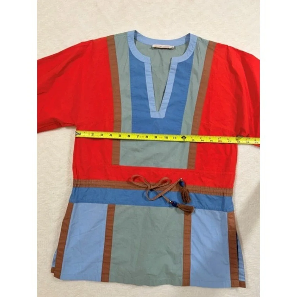 Tory‎ Burch Color-Block Poplin Tunic Top Womens Size 2
